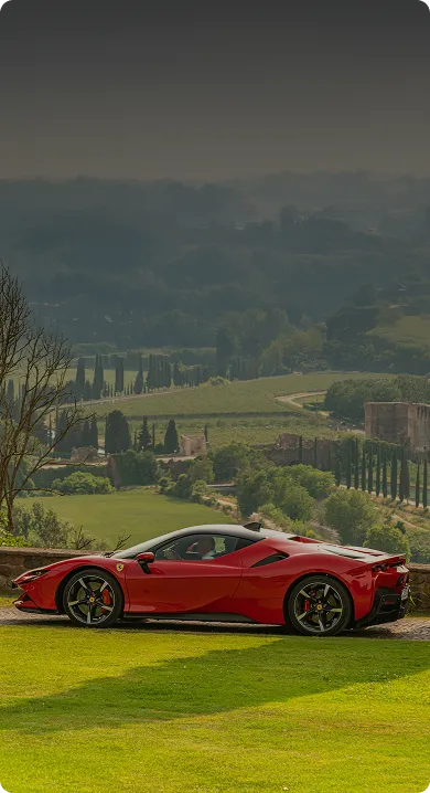 Ferrari SF90 in a scenic landscape - How It Works