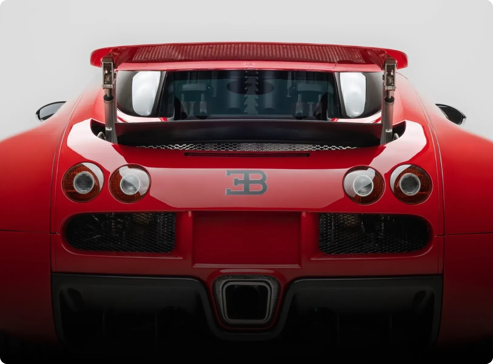 Red Bugatti rear view - Financing business hours